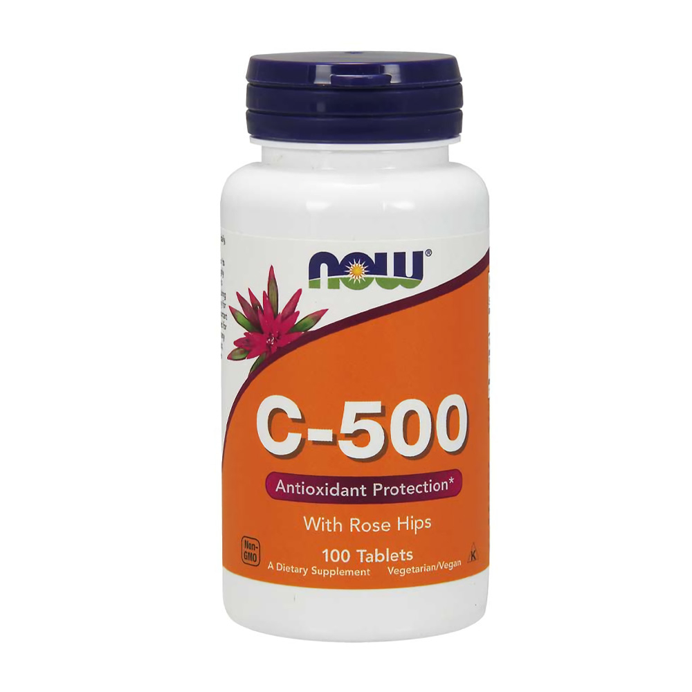 나우 푸드 비타민 <b>C-500</b> 안티옥시던트 프로텍션 위드 <b>로즈 힙</b>, 100 타블렛