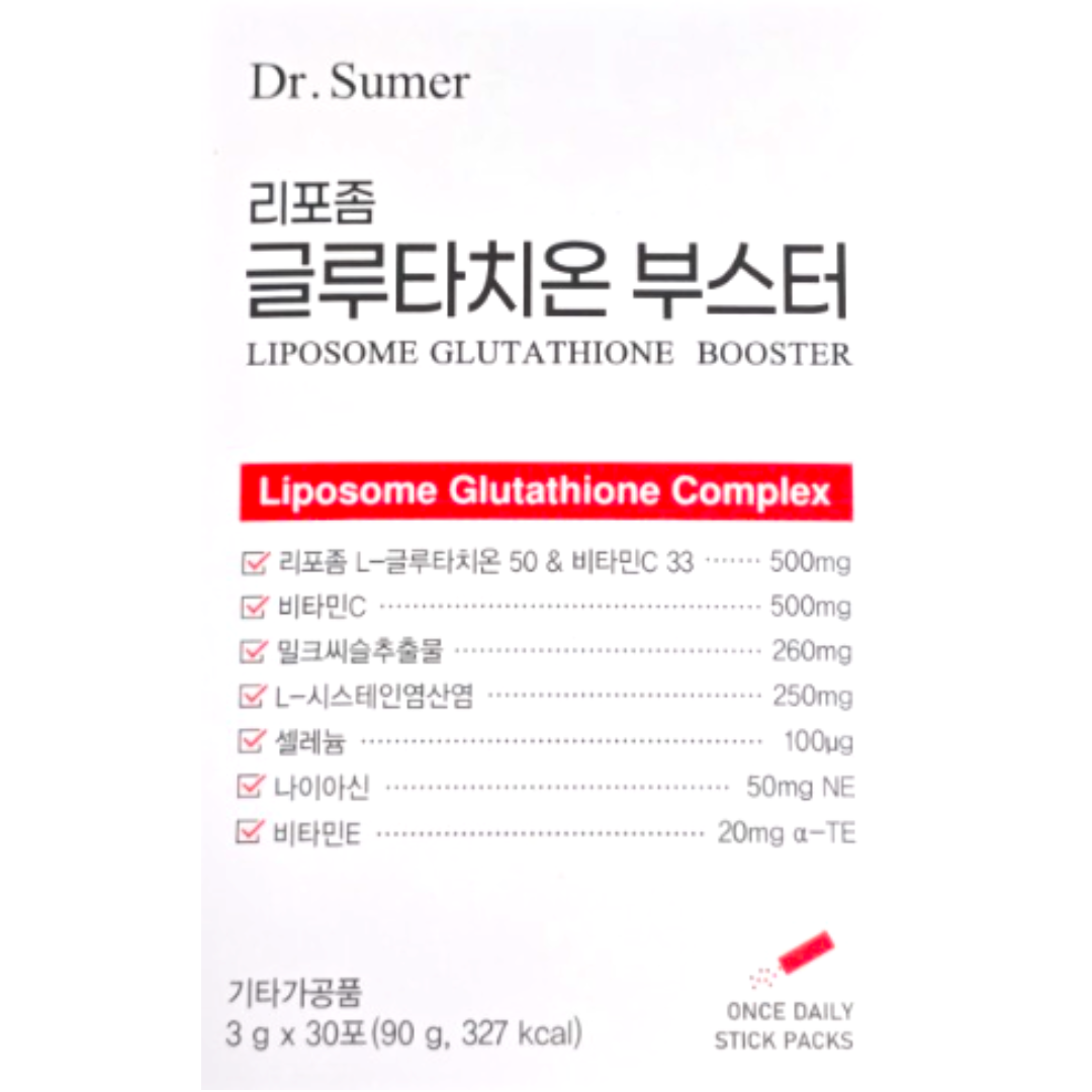 닥터슈머 영국산 <b>비타민</b> 밀크씨슬 리포조말 글루타치온 부스터 3g x 30포 1개월분