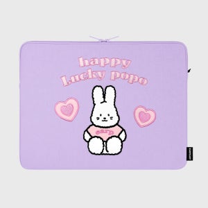 어프어프 노트북파우치 13인치, HAPPY LUCKY POPO-퍼플