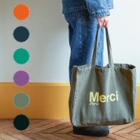 메르시 에코백 MERCI 로고 코튼 토트가방