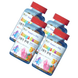 아동 오메가3젤리 키즈 두뇌 성장기 영양제 90구미4통 혈관영양제 소형 고농축 가성비좋은 피쉬오일 부모님