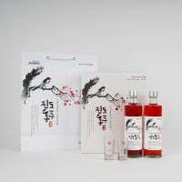 더 진도 홍주 유 유리병세트 (40도 375ml x 2)