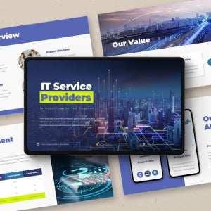 IT 서비스 회사 파워포인트 PPT 템플릿 (IT업체, 비즈니스, 네트워크, 빅데이터, 테크, 클라우드 서비스, 정보통신)