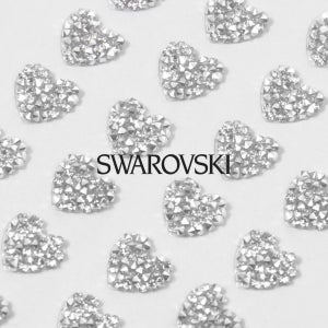 오스트리아크리스탈 89939 크리스탈 울트라 파인락 하트 모티브 크리스탈 코멧 아르젠트 라이트(010001CAL) 10X9mm (4개입)