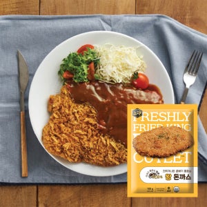 노랑 갓튀겨나온 곱빼기 경양식 왕 돈까스 생선까스 김말이 시리즈