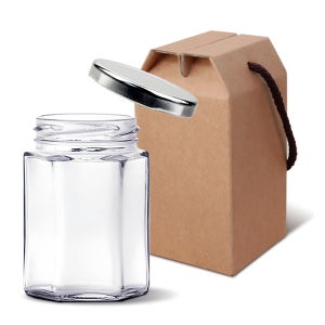 유리병 육각 SH200+선물상자 세트구성 밀폐유리병