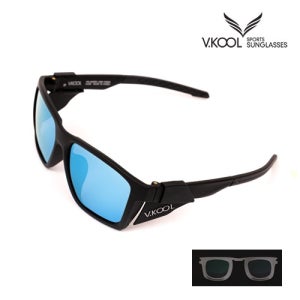 브이쿨 VK-2007 블랙스카이블루 낚시용 편광 자외선차단 선글라스 도수클립 포함
