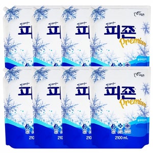 섬유유연제 피죤 피존 리필형 블루비앙카 샤프란 2100ml 8개
