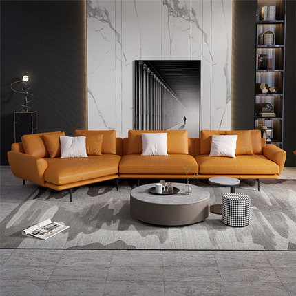 암소가죽 넓은소파 럭셔리 모던소파 <b>피메스</b> 스타일 소파 코너 귀비 미니어처 거실 모델룸