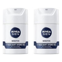 [독일직구] Nivea 니베아 맨 센서티브 3데이 하이드로 겔 50ml 2팩 MEN SENSITIVE 3-DAY BEARD HYDRO GEL 50 ml