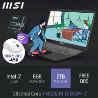 MSI 모던 15 B13M-i7 8GB 2TB 엑셀 유튜브시청 초경량 노트북