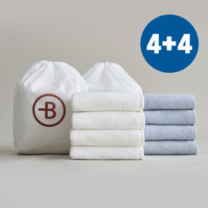보웰 프리미엄 코마사 먼지없는 세면타올 호텔 수건 4+4장 집들이/이사/신혼선물 패키지