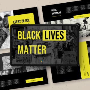 흑인 인권 파워포인트 PPT 템플릿 (사회운동, 인종차별, 캠페인, 시위, 인종불평등)