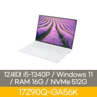 [LG] 그램17 17Z90Q-GA56K NVMe 512G LG노트북