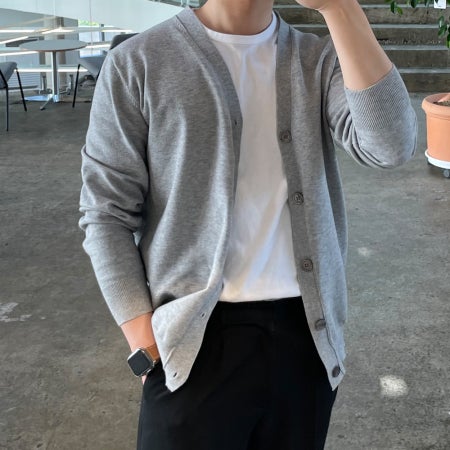 남자 가을가디건 간절기 데일리 얇은 가디건
