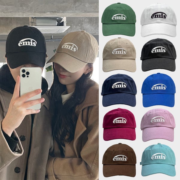 EMIS 이미스 26SS 뉴로고 와펜 볼캡 모자(그린/네이비/브라운/블루/베이지/블랙)