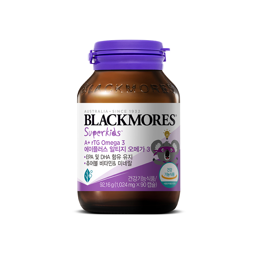 블랙모어스 슈퍼키즈 에이<b>플러스</b> <b>알티지</b> <b>오메가3</b> 90캡슐 1개월분