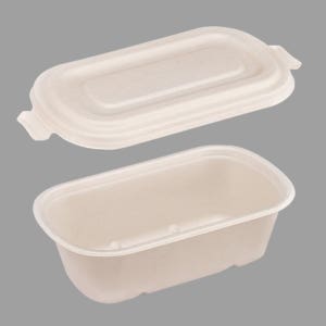 스테이크 파스타 샐러드 친환경도시락 RC1000 펄프 1000ml 사각 용기 RL750 펄프뚜껑 세트 500개