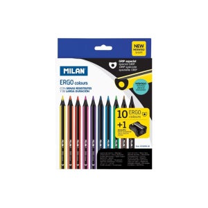 밀란 색연필 세트 10색 ERGO - 어린이 색연필 스페인 유럽 감성 블랙우드