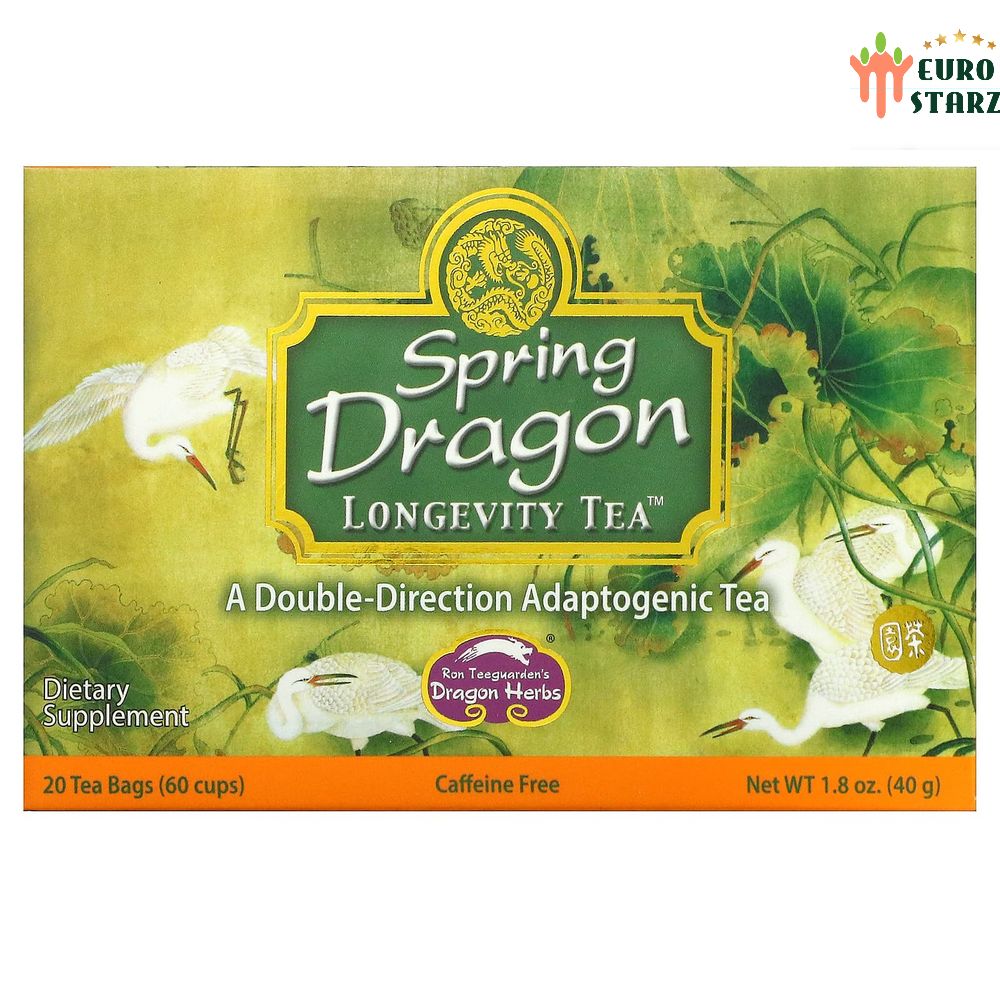드라곤 <b>허브</b>티 아답토젠 티과든 허벌 무카페인 봄 장수차 20 티백, 1.8 oz(50g)