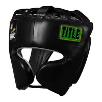 TITLE Boxing WBC 스파링 헤드기어 블랙 그린