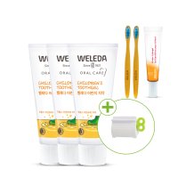 벨레다 어린이치약 50ml 3개 + 칫솔 2개 + 여행용 어린이치약 10ml 1개 + 스퀴저 1개