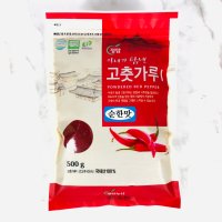 해피유통 국내산 100% 안매운 고춧가루 다용도입자 순한맛 프리미엄 500g