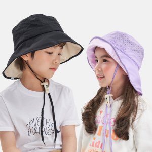 [썬글레이드] UV 아동 솔리드 투톤 휘슬 버킷햇