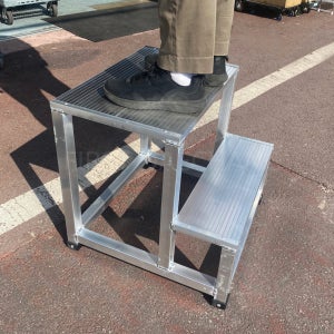 알루미늄 계단 발판 작업 안전 키높이 발디딤대 가벼운 국산 사다리 2단 FG