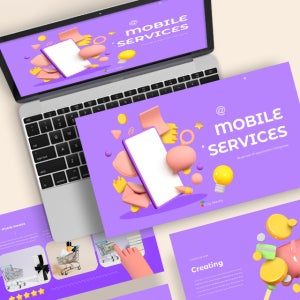 모바일 서비스 파워포인트 PPT 템플릿 (테크, 스마트폰, IT, 기술, 개발, 웹디자인, 디지털, 어플)