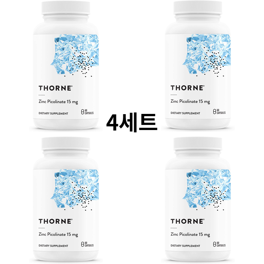 쏜리서치 <b>징크</b> 피콜리네이트 <b>15mg</b> 60 캡슐 4세트