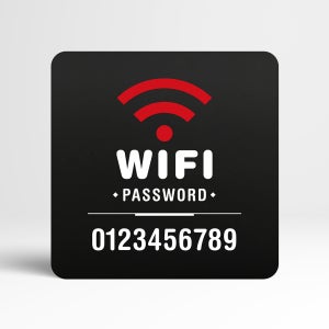 루리앤메리 42 와이파이비번(내용기재) 블랙 오피스 안내판 비번표시18x18cm