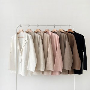베이직 린넨 자켓 여성 재킷 투버튼 봄 여름 가을 여자 아우터 7color