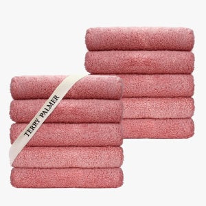 테리파머 160g 스탠다드 호텔수건 10장 타월 (로즈핑크) 고급 수건 세트 타올 타월 세면타월 고리