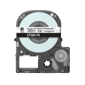 (Epson)엡손 라벨테이프 ST36K-PX / 규격 36mmX9m 투명바탕 검정글씨