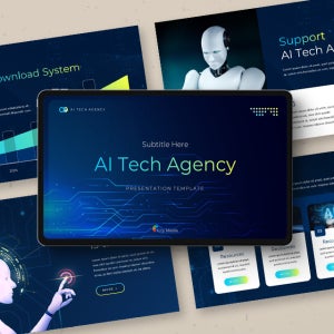인공지능 테크 에이전시 파워포인트 PPT 템플릿 (AI, Tech, IT, 챗봇, 기술, 미래, 메타버스, 로봇)