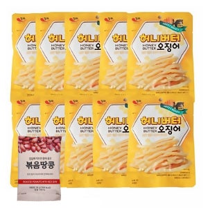 [더먹다]허니버터 오징어 30g x 10봉+볶음땅콩 맥주 마른 편의점 안주
