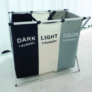 빨래통 분류 3단 바구니 정리함 세탁 바스켓 깊은 대용량 대형 중형 이동식 손잡이