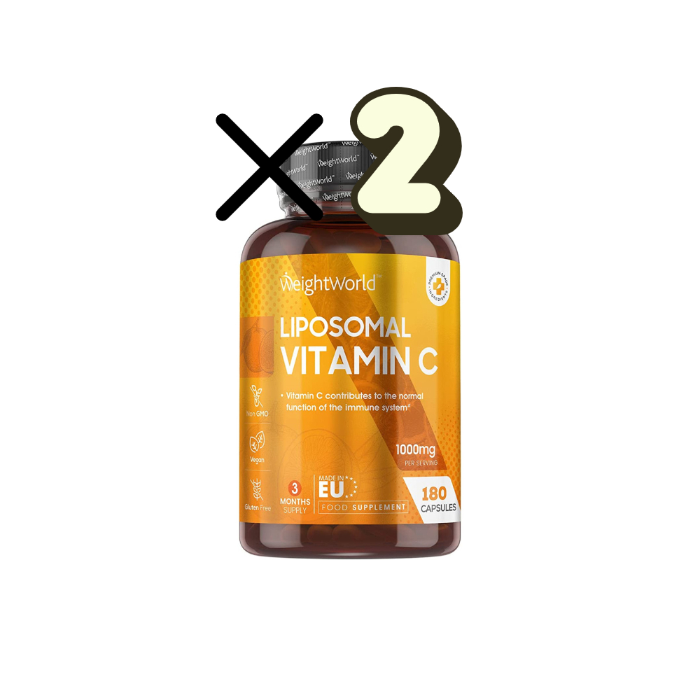 <b>웨이트월드</b> 리포조말 <b>비타민C</b> 1000mg 유럽산 유럽인증 180 비건캡슐 2통세트