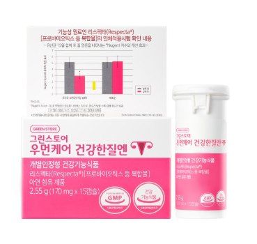 <b>그린</b> 스토어 질유산균 우먼 <b>케어</b> 프로바이오틱스 건강한 질엔 유산균