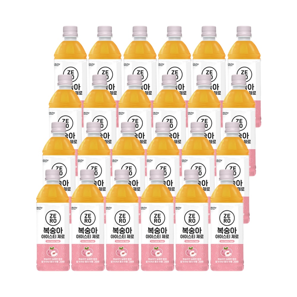 맥널티 제로 칼로리 복숭아 아이스티 PET 500ml (24개) 카페 대량 구매