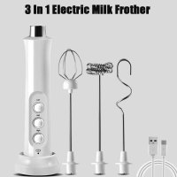 자동젓는기계 휘퍼 거품기3In 1 전기 커피 우유 Frother Foam Maker 충전식 밀크 핸드 헬드 자동 계란 털 주방 도구 Acces