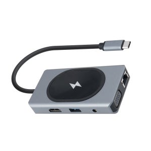 USB멀티포트 C타입허브 HDMI포트 VGA확장 이더넷 무선충전 노트북허브 CTB616