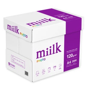 밀크 포토 120g A4 1박스(2000매) 사진 인화용지 한국제지
