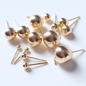 14k 골드볼 2mm - 7mm 에센셜 볼 귀걸이 한 쌍