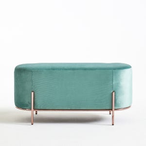 카임 2인 화장대 의자 벨벳 스툴 타원 허니듀 민트