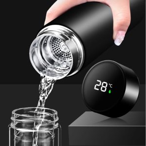 무료 각인텀블러 디큐브 스마트 LED온도표시 보온 보냉 텀블러 500ml