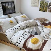 Bedding cover 빈티지 버터 치즈 레터링 이불 베개 매트리스커버