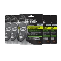 (영국직배) 로레알 맨 엑스퍼트 퓨어 숯 퓨리파잉 티슈 마스크팩 30g 5팩 L’Oréal Men Expert Pure Charcoal Purifying Tissue Mask