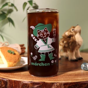 캐릭터유리컵 370ml 장화신은뽐뿌